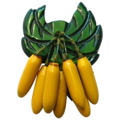 Retro Art Deco Famous Bakelite Bananas Brooch