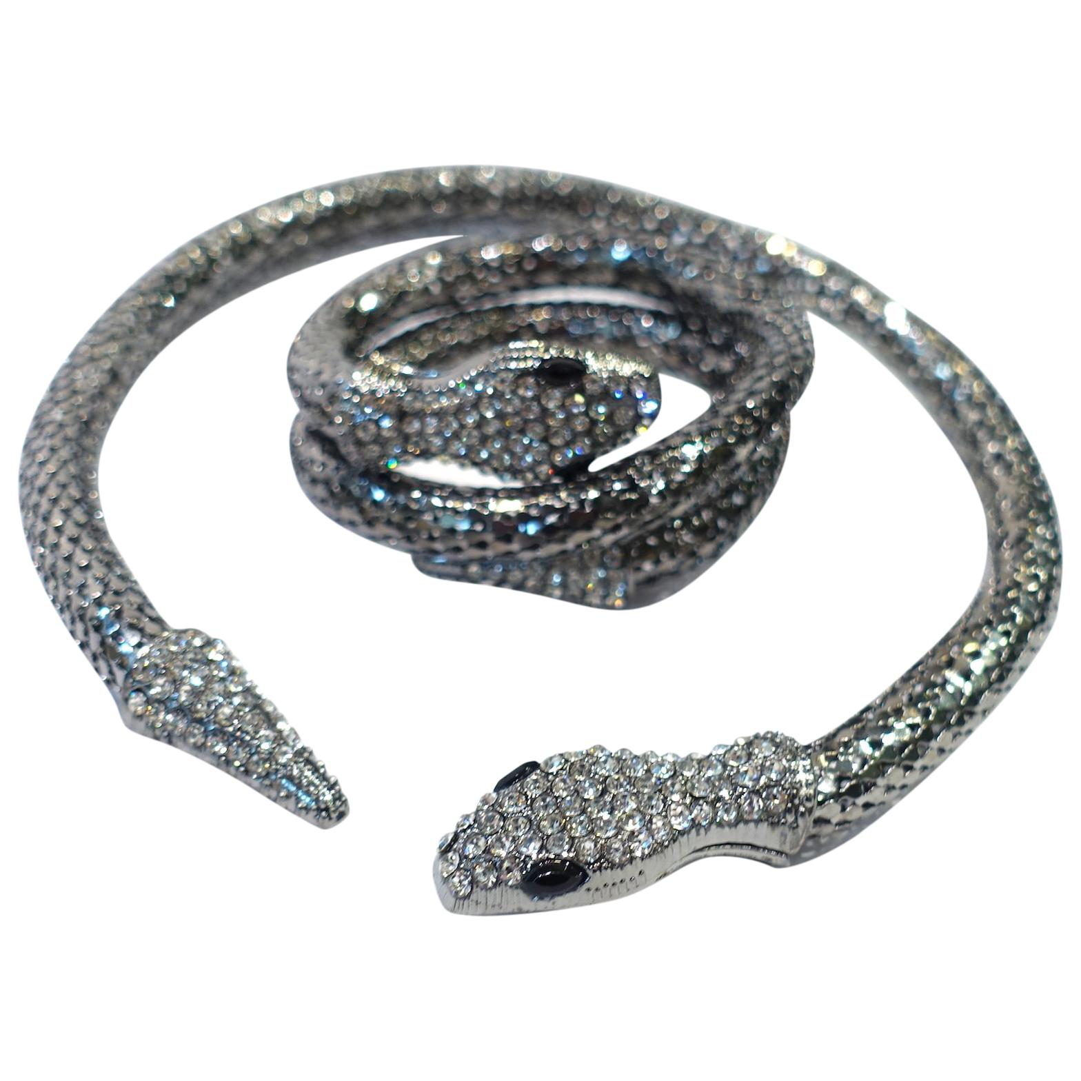 Vintage Snake Wrap Necklace & Bracelet For Sale