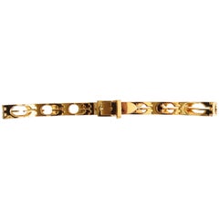 Vintage 1970s Gucci "G" Gold Plated Metal Belt 