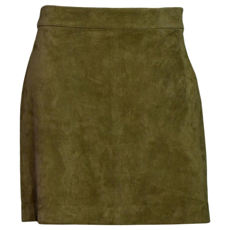 Polo Ralph Lauren Green Suede Mini Skirt Sz 8 NWT at 1stDibs | green ...