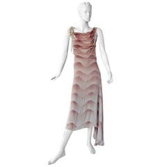 Chloe by Stella McCartney Vintage Runway Ombre Silk Dress w/ Pearl Necklace