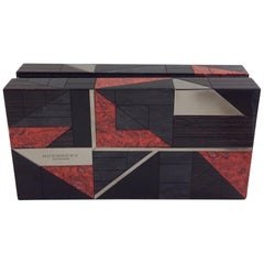 Burberry Prorsum Gray Mosaic Rigid Perspex Clutch