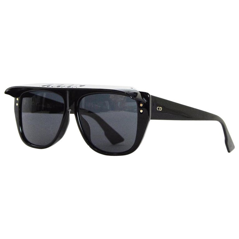 Dior Schwarze DIORCLUB2 J'ADIOR Visier-Sonnenbrille mit Etui bei 1stDibs