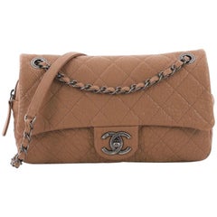 Chanel Easy Flap Bag Quilted Distressed Calfskin Medium