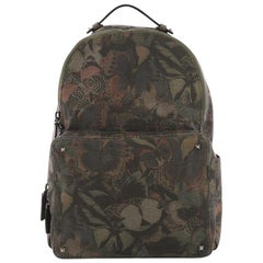 Valentino Rockstud Backpack Camubutterfly Printed Canvas Large