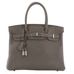Hermes Birkin Handbag Etain Togo with Palladium Hardware 30