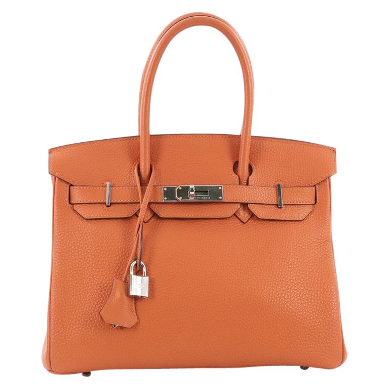 Hermes Birkin Handbag Orange H Togo with Palladium Hardware 30 For Sale ...