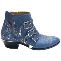 Used Chloe Susanna Boots w/ Buckle & Studded Detail