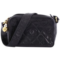 Chanel Vintage Diamond CC Camera Bag Quilted Leather Mini