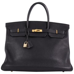 Hermes Birkin Handbag Noir Togo with Gold Hardware 40