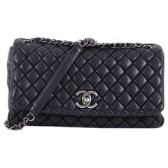 Chanel New Bubble Flap Bag Quilted Iridescent Calfskin Large