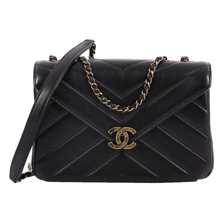 Chanel Coco Envelope Flap Bag Chevron Leather Medium