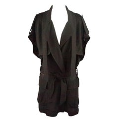 ALEXANDER WANG S Black Woven Double Breasted Trench Vest