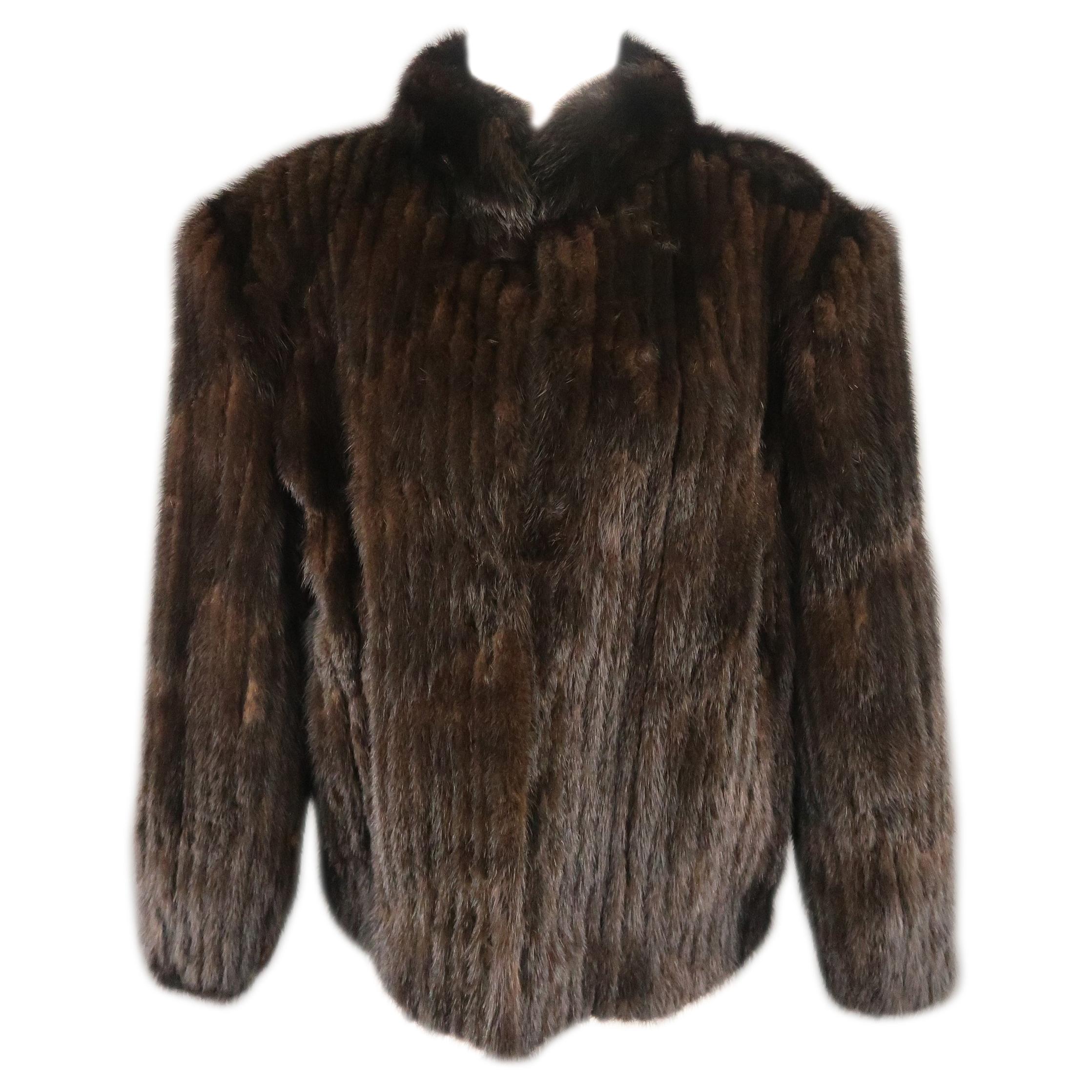 Vintage SAGA Size L Dark Brown Mink Fur Coat