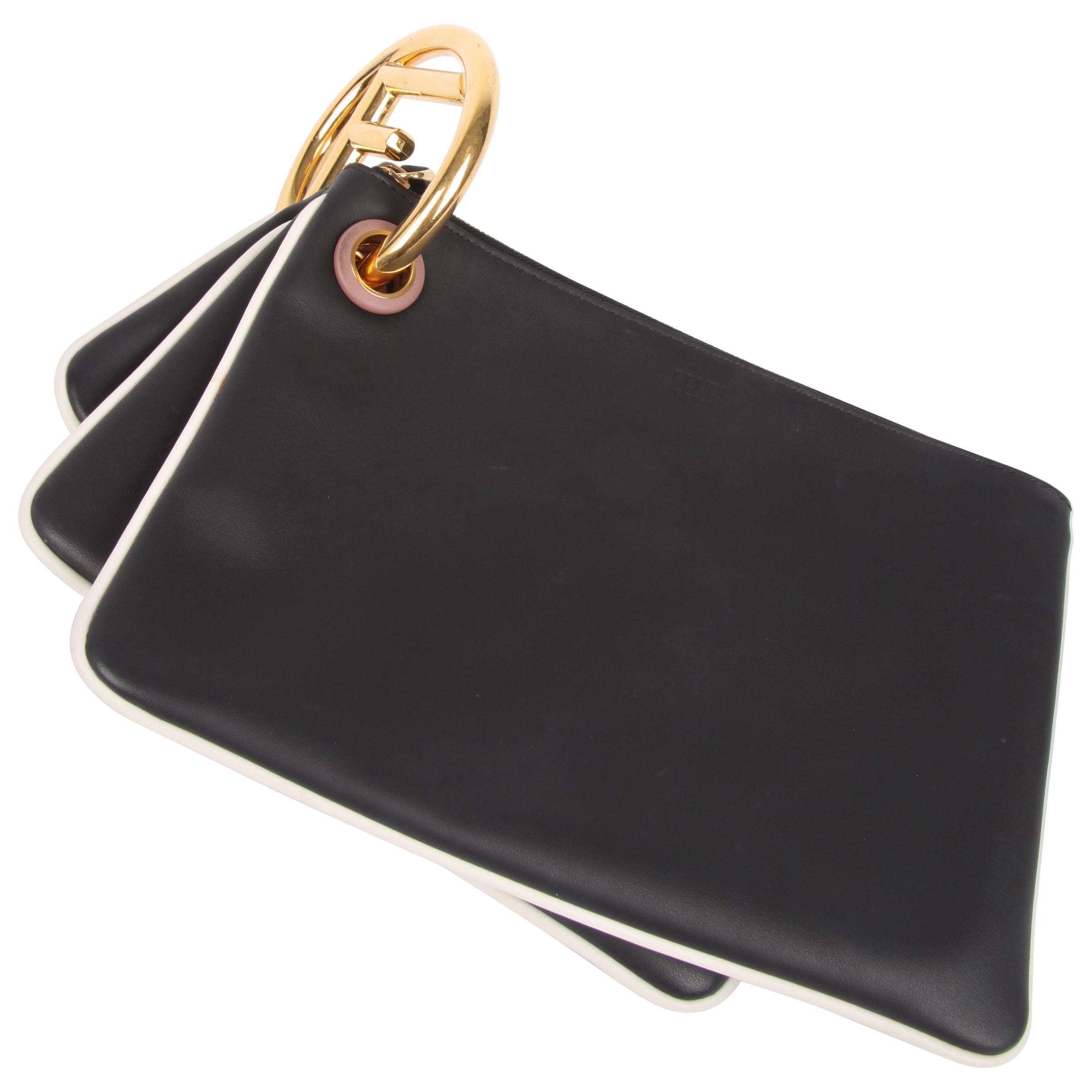 Fendi Triplette Clutch - black