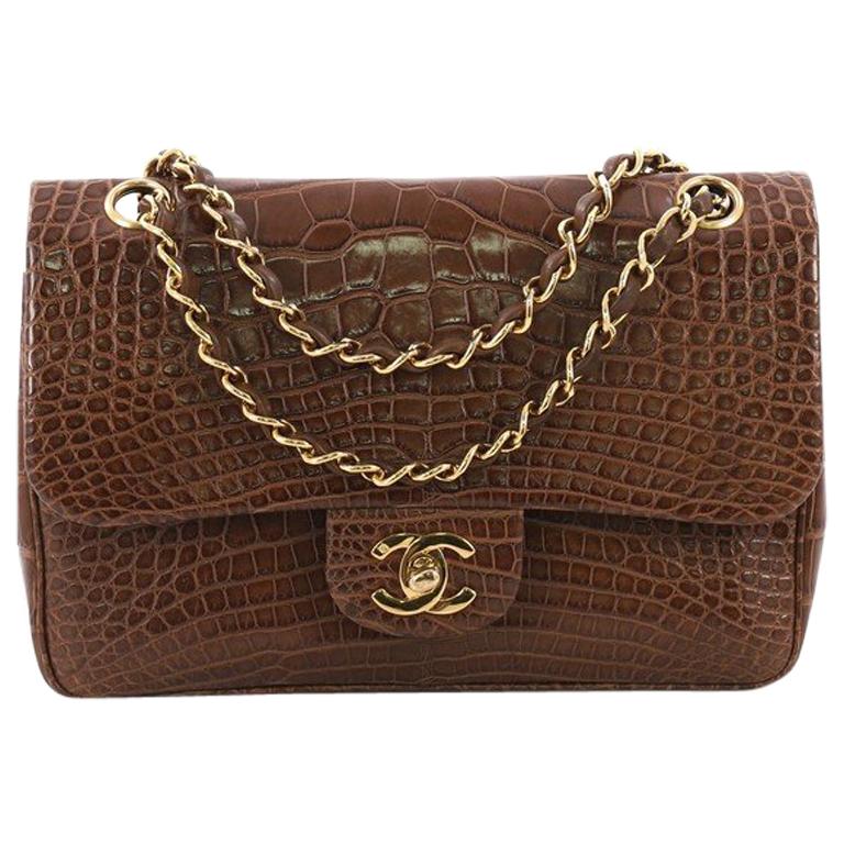 Chanel Vintage Classic Double Flap Bag Alligator Small at 1stDibs