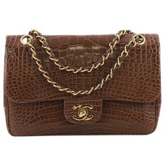 Chanel Vintage Classic Double Flap Bag Alligator Small