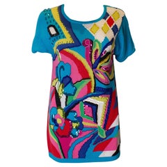 Retro Multicolour Diane Fres Cotton Jumper or Mini Dress