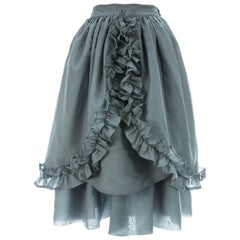 Vintage Dolce & Gabbana mint organza bustle skirt with ruffle trim, c. 1980s