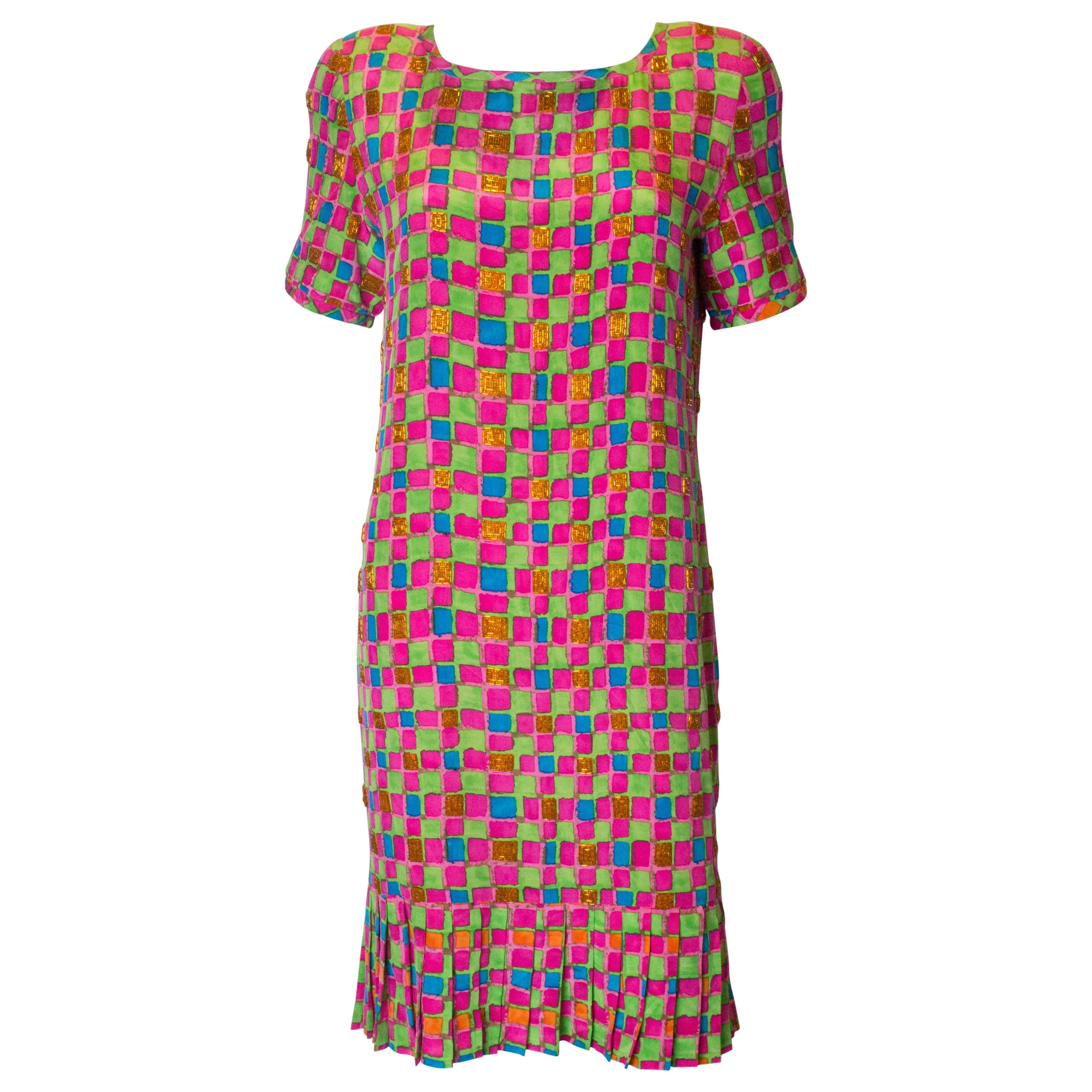 Bill Blass Seidenkleid, Vintage