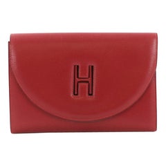 Hermes Vintage H Cut Out Clutch Leather