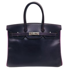 Hermes preloved Raisin / Anemone Birkin 35cm