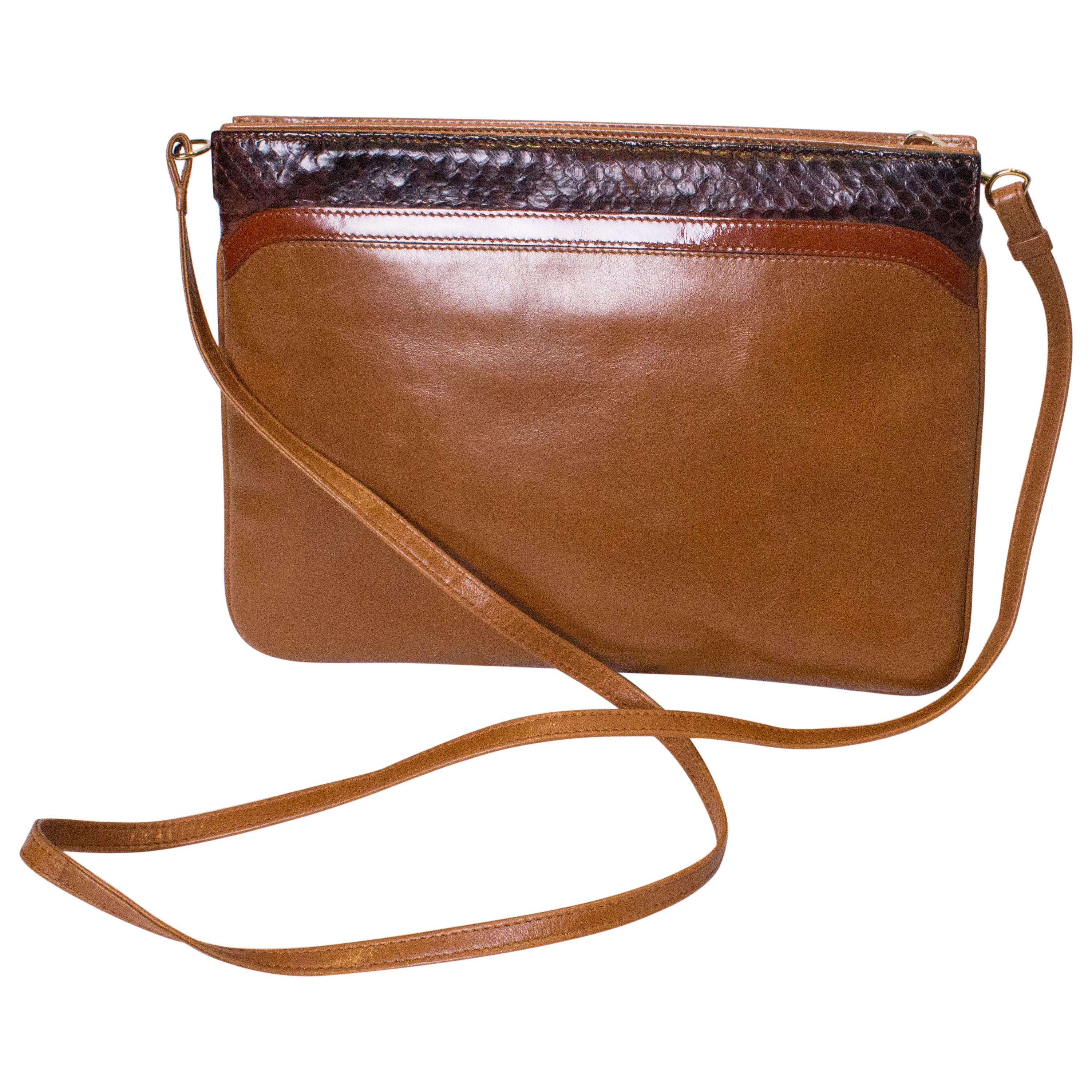 Vintage Ferragamo Leather and Snakeskin Bag