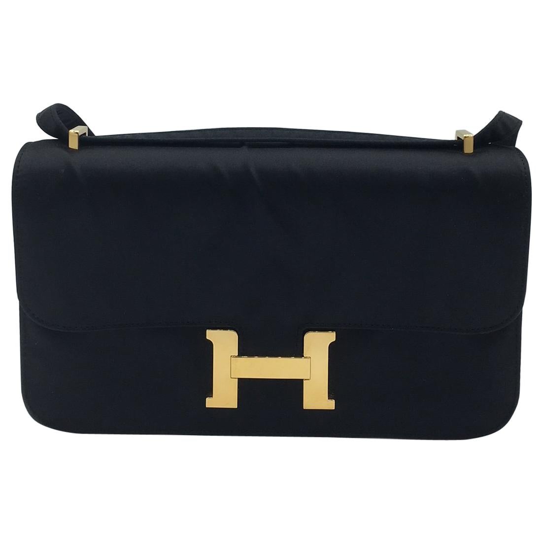 Hermes Black Constance Elan in silk For Sale