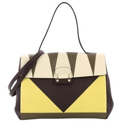 Valentino Colorblock Mime Handbag Leather Small