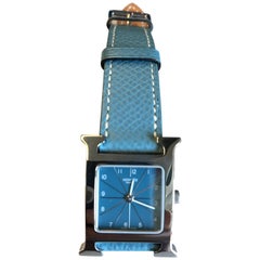 Women's MM Hermes Limited Edition Blue Dial Heure H Watch