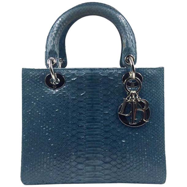 Christian Dior Lady Dior Python Blue Bag at 1stDibs | dior python bag ...