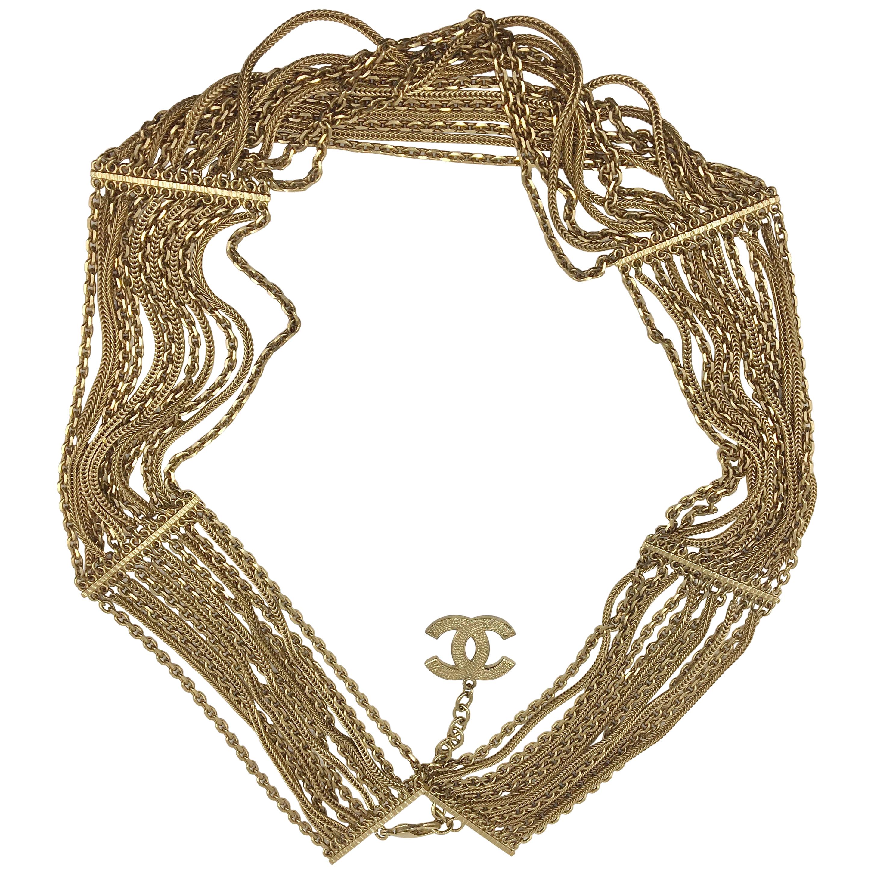 Chanel Multichain gold metal Belt For Sale