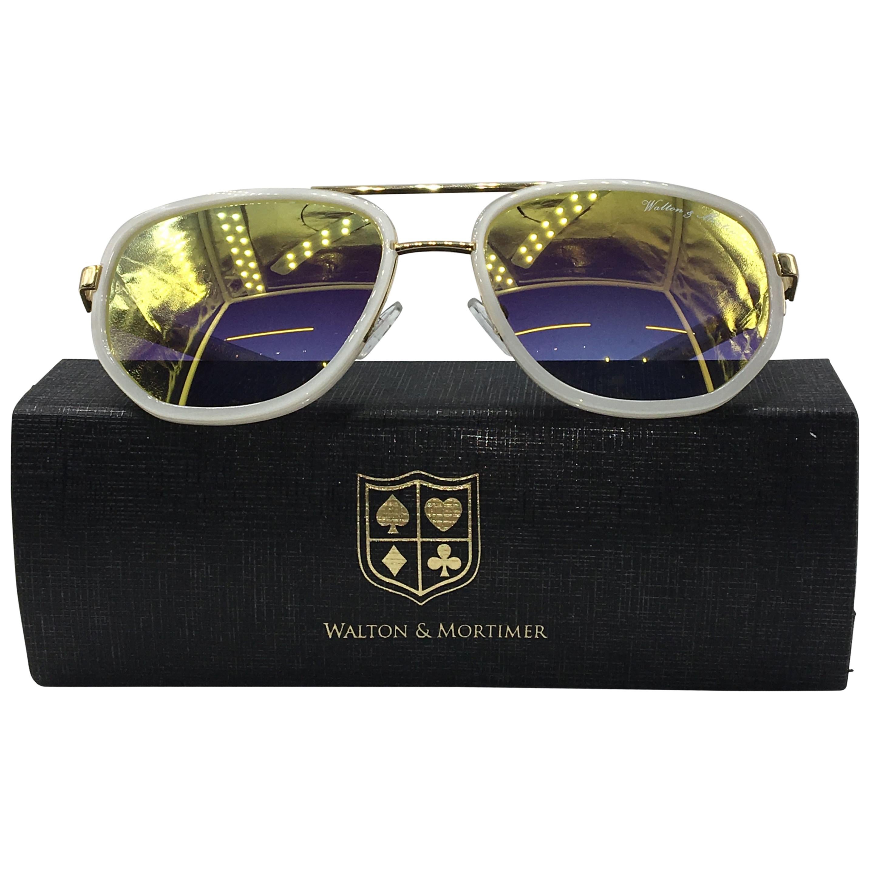Walton & Mortimer Sunglasses NUMBER ONE White Limited Edition For Sale
