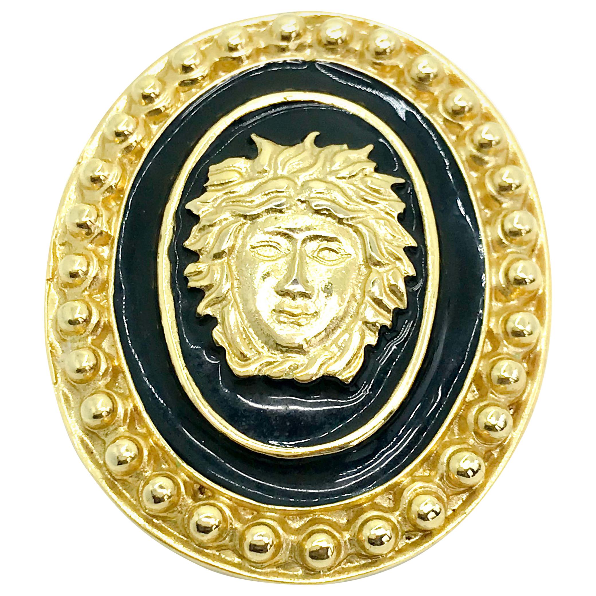 Gianni Versace 1980s Vintage Large Statement Brooch Pin  For Sale