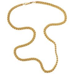 14K Gold Peru BBB Hoop Link Chain Lightweight Necklace