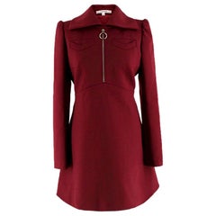 Carven Burgundy Zip-Front Dress