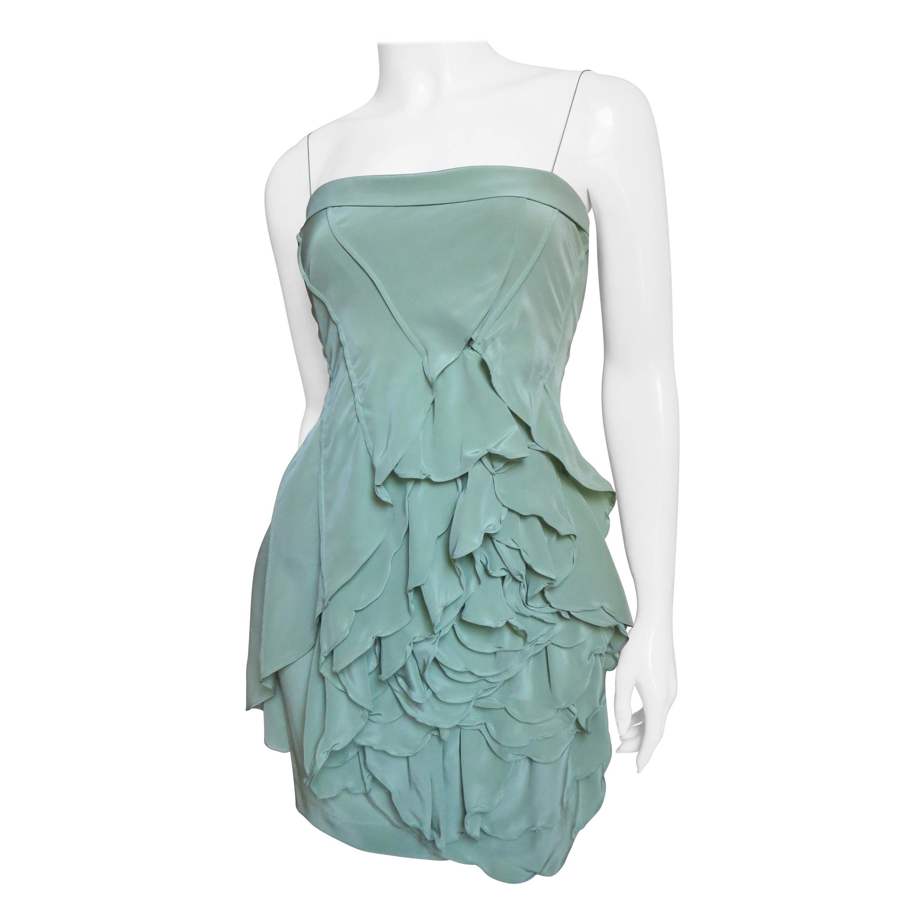 Robert Rodriguez Silk Dress with Large Flower  For Sale