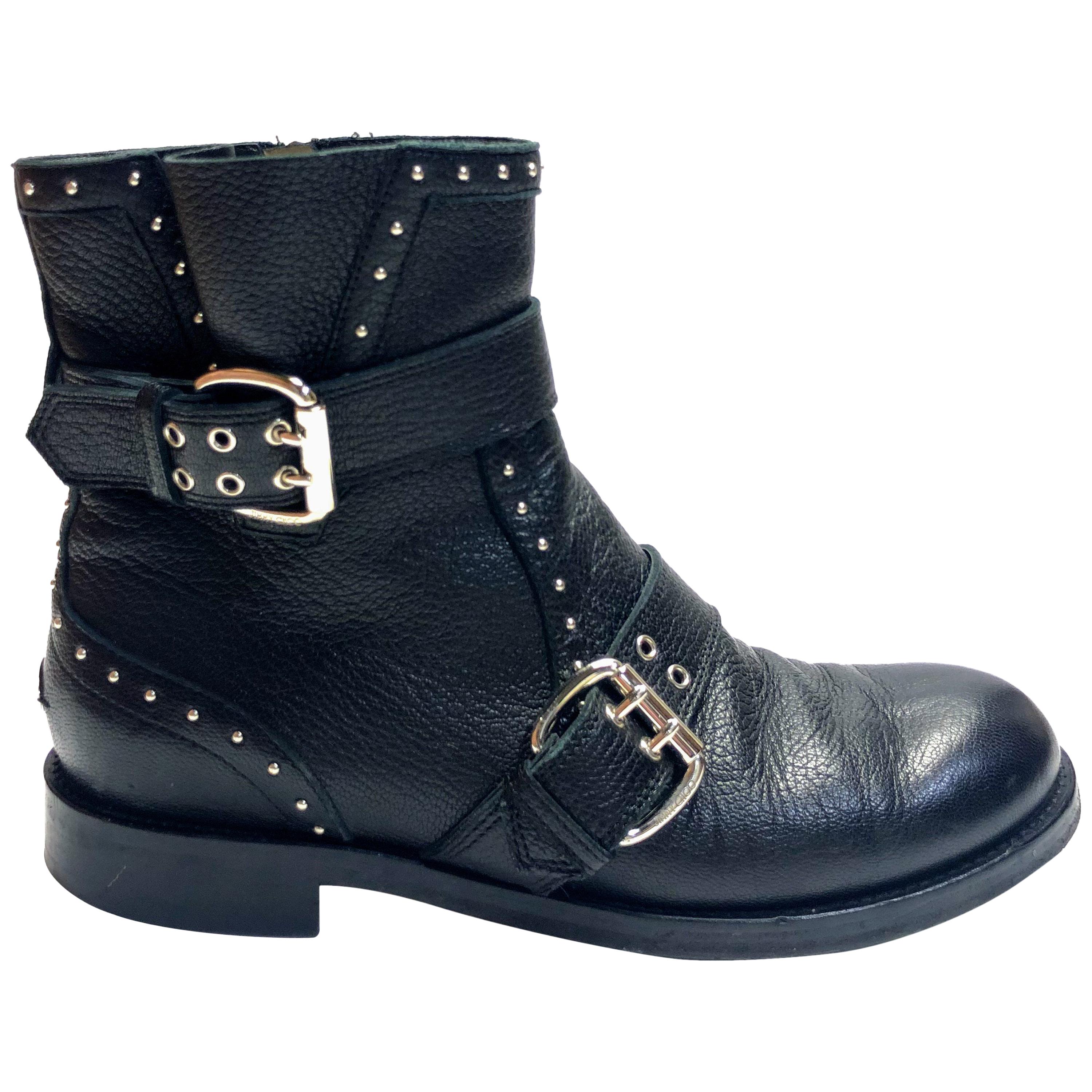 Jimmy Choo Silver Studded Ankle Boots