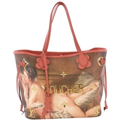 Louis Vuitton Neverfull NM Tote Limited Edition Jeff Koons Boucher Print Canvas 