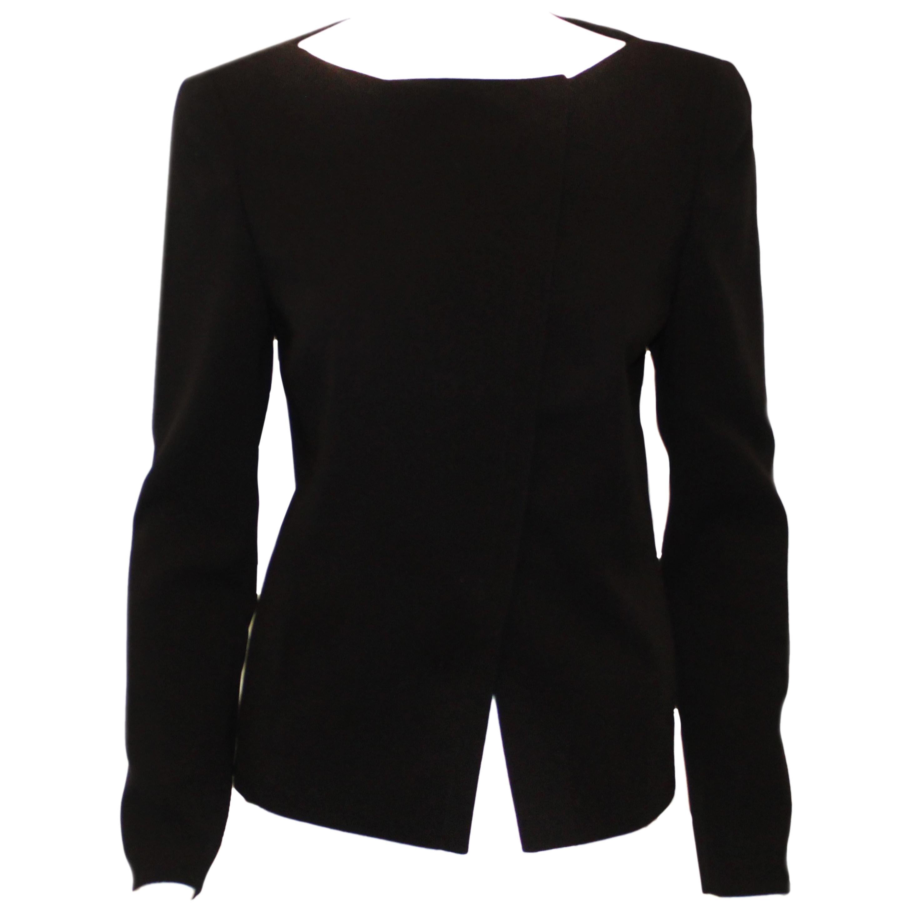 Akris Asymmetric Black Wool Jacket