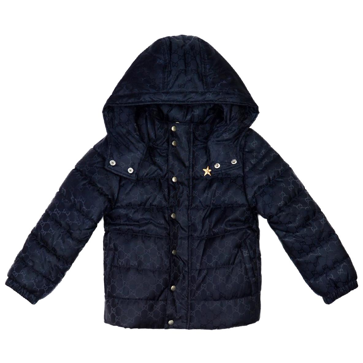 $850 Gucci Kids Lightweight Reversible Puffer Jacket Web Hooded 12-18 Month  NWT