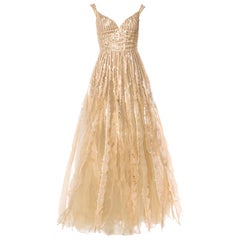 New OSCAR DE LA RENTA CHAMPAGNE TULLE GOWN as seen on Kate