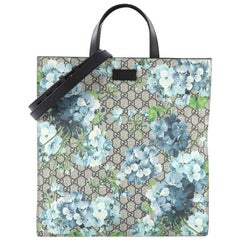 Gucci Convertible Soft Open Tote Blooms Print GG Coated Canvas Tall