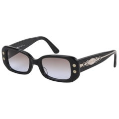 JEAN PAUL GAULTIER c.1997 Black Box Rectangular Frame Sunglasses 56-8007