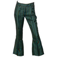 Prada Fairy Collection Green Purple Printed Flared Runway Pants, 2008