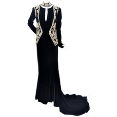 Alexander McQueen Vintage 2006 "Widows of Culloden" Embellished Velvet Dress 40