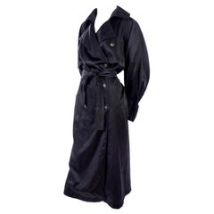 Vintage Alaia Paris Raincoat 1990s Black Trench Coat