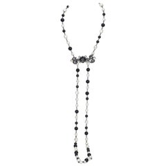 Chanel Schwarz-Weiße Tropfen-Perlenkette
