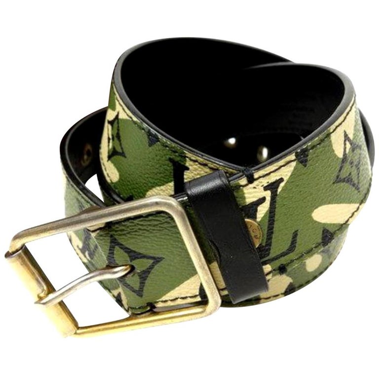 Louis Vuitton Camouflage (Ultra Rare) Camo Monogram Monogramouflage 227179 Belt For Sale at 1stdibs