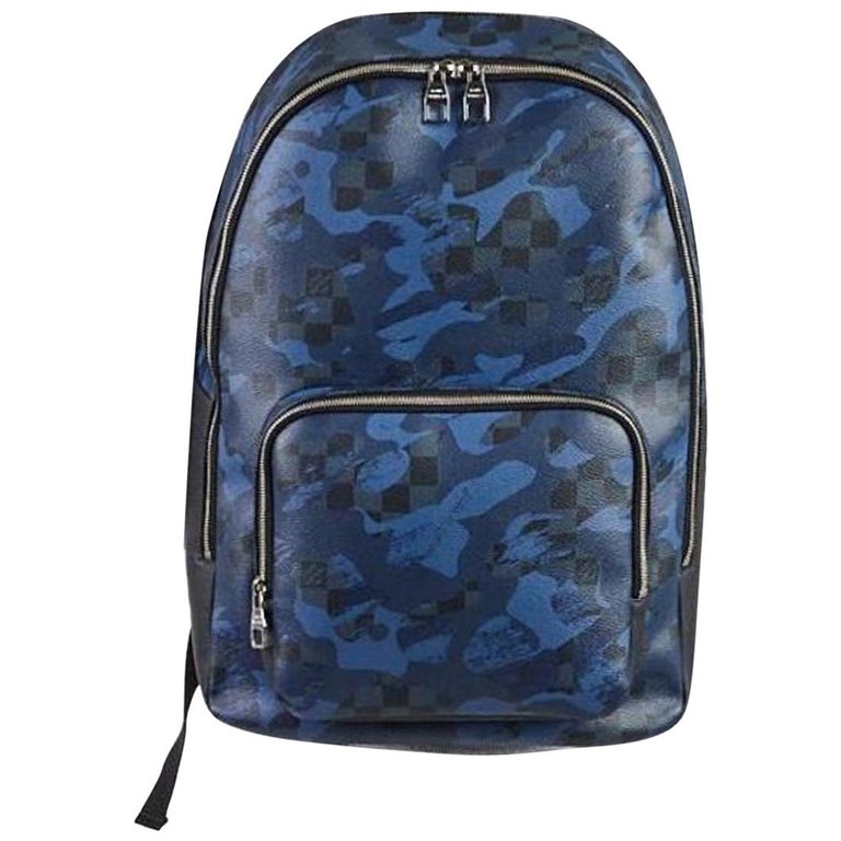 Louis Vuitton Damier Cobalt Camouflage Andy 3lva1020 Black X Navy Blue Backpack For Sale at 1stdibs